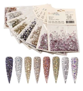 3D Crystal AB Rhinestones NailArt Gems Diamante Round Decoration UK STOCK 1440pc - Picture 1 of 19