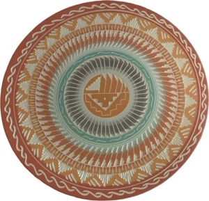 Navajo Indianer Keramik Teller signiert S Benally 10 Zoll - Bild 1 von 2