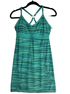 Athleta Shorebreak Swim Dress S Petite SP Stripe Green Small Active - Picture 1 of 5
