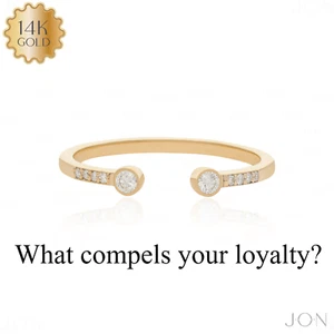 14K Gold 0.10 Ct Natural Diamond Open Cuff Band Ring  Size - 3 to 8-Everyday Wea - Picture 1 of 14