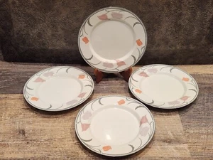 Set of 4 Dansk Tivoli Belles Fleurs Gray 9" Plates Salad Pink Lilac Florals - Picture 1 of 4