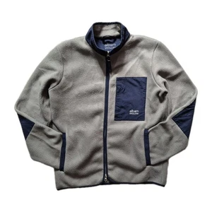 Albam Utility Fleece Jacket Mens *Fits M* Green Blue Full Zip Elbow Patches Coat - Picture 1 of 10
