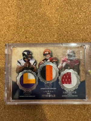 Topps Five Star Christian Ponder & Andy Dalton & Colin Kaepernick Jersey Patch - Image 1 of 2