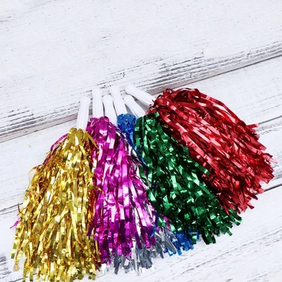12pcs Straight Handle Cheering Poms Fun Cheerleading Kit Cheer Props - Image 1 of 4
