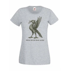 Womens City of Liverpool Mascot YNWA Liver Bird Lady Fit Grey T-Shirt - Picture 1 of 8