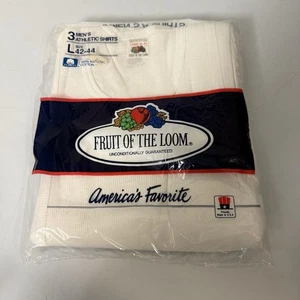 Vintage (1989) Fruit of the Loom 3 Herren Sportshirts Größe Large 42-44 Neu aus altem Lagerbestand - Bild 1 von 8