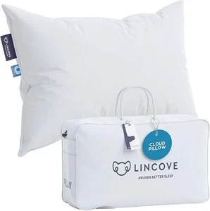 Lincove Cloud Natural Canadian White Down Luxury Pillow 625 Fill Soft Standard - Picture 1 of 3