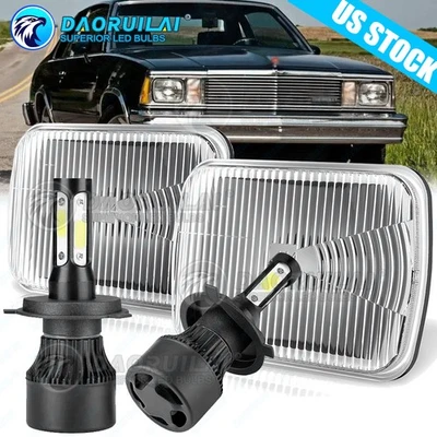 For Chevy Malibu 1978-1981 El Camino Pair 5X7" 7x6"Led Headlights Hi-Lo Beam DOT - Image 1 of 4