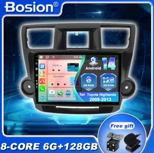 6+128GB For Toyota Highlander 2008-2013 Car Stereo Android 14 GPS Car Play Navi - Picture 1 of 13