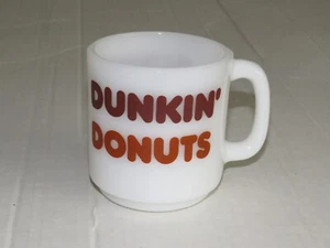 Vintage 1970er Jahre Dunkin' Donuts Logo Glasbake Shop Milch Glas Kaffeebecher Tasse - Bild 1 von 5