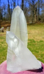 Lemurian Quartz Natural Double Crystal with Record Keepers & Elestial Base - Picture 1 of 12