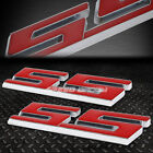 For Cobalt/Camero Ss 2X Metal Bumper Trunk Grill Emblem Decal Badge Chrome Red
