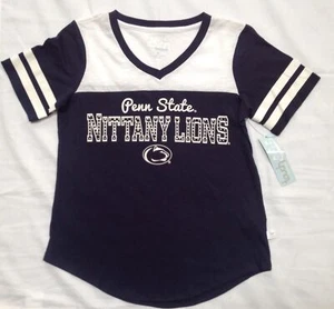 NUEVO CON ETIQUETAS Damas Penn State Nittany Lions Bling Azul Marino Cuello en V Camisa Top S - Imagen 1 de 3
