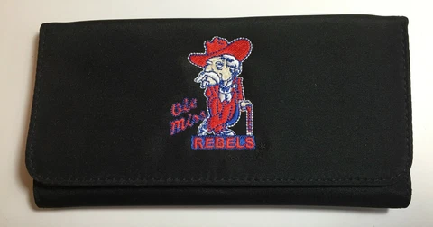 Ole Miss Rebels Embroidered Wallet Removable Checkbook Holder Mom Ladies Cover