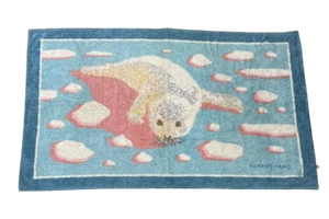 Toalla de playa de algodón HERMES Paris alfombra de baño toalla sello verdadero azul 155 x 90 cm - Imagen 1 de 10