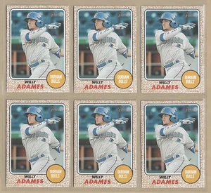 Lot of (6) 2017 Topps Heritage Minors WILLY ADAMES #39 Durham Bulls Brewers - Picture 1 of 1