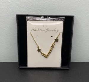 Double Star Necklace for Women & Girls Gold Color Chain Delemile Fashion Jewelry - Picture 1 of 5