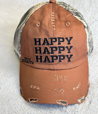 Duck Dynasty CAMO HAPPY Happy Happy Cap Adjustable Strap Back Distressed NWOTS
