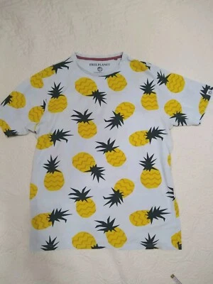 **Free Planet** Camiseta de manga corta XL blanca piña para hombre Foto 1 de 4