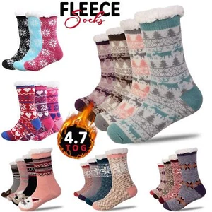 Ladies Thermal Fleece Socks Warm 4.7 TOG Womens Cosy Fluffy Sherpa Slipper Sock - Picture 1 of 13