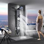 Stainless Steel Shower Panel Tower System LED Rainfall&Waterfall Massage Body 