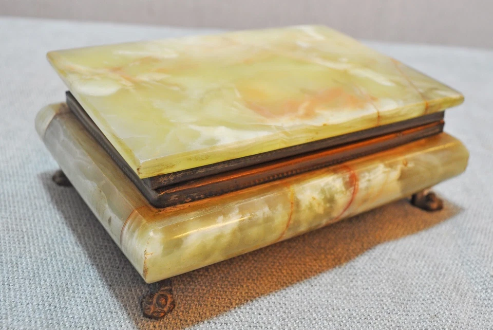 Joyero de piedra artesanal vintage antiguo original Foto 1 de 4