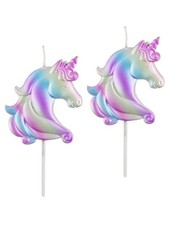 CANDELINE UNICORNO SAGOMATO IRIDESCENTE 2 PZ