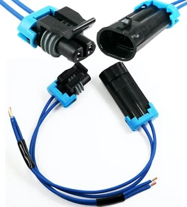 Assembled Delphi 2-Pin Metri-Pack 150Series 18GA Male & Female Connector PIGTAIL - Picture 1 of 8