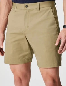 $80 NWT FABLETICS Beige Cotton Blend Stretchy The High Side Chino Shorts 32 - Picture 1 of 15