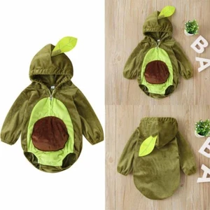 Niño pequeño bebé niño niña aguacate piña fruta disfraz elegante mameluco con capucha - Imagen 1 de 11