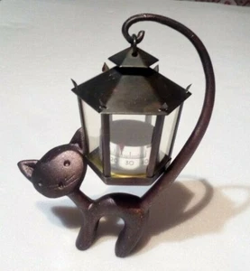 Vintage Desktop Thermometer Cat Riga USSR Metal - Picture 1 of 12