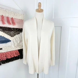 Vince 100% Wool Drop Shoulder Open Front Cardigan Cream Sz S NWT - Picture 1 of 11