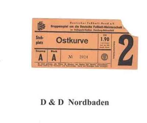 Entrada / Entrada 59/60 DM Hamburger SV - Westfalia Herne - Imagen 1 de 1
