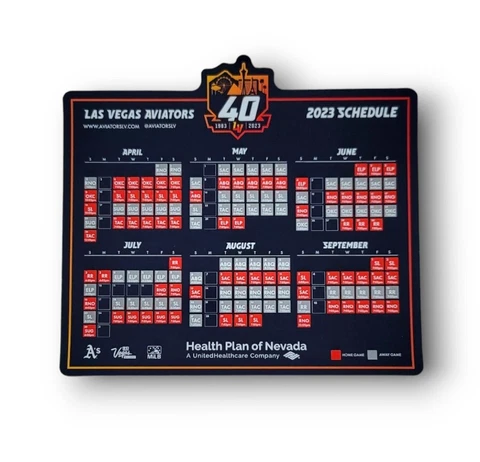 Las Vegas Aviators 2023 MAGNET SCHEDULE 40th Anniversary Edition 6.25 × 7 Cover