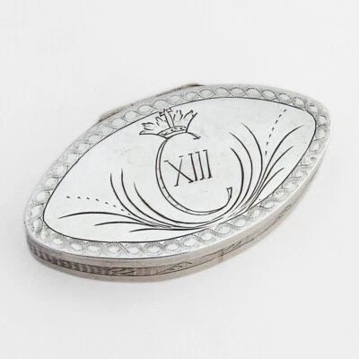 King Charles 13th Tobacco Box Swedish Silver 1810 Mono EWM MJD - Image 1 of 4