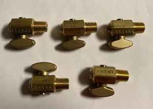 ( 5ea ) Parker Fluid Connectors 1/4" NPTF Brass Drain Cock ,  DCR601-4 - Picture 1 of 2