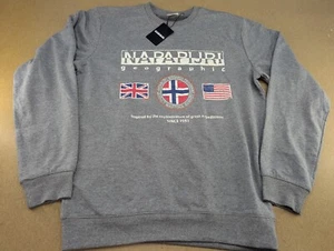 Napapijri Herren Sweatshirt Gr. XL Rundhals grau Antarktis Forschungsprogramm Baumwolle - Bild 1 von 14