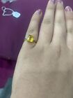 3.64 Carat Natural Emerald Yellow Sapphire and Diamonds Ring 14k Yellw Gold h438