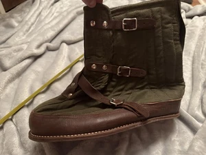 Vintage Militär Winterstiefel Herren Größe 43 Wolle gefüttert Schnalle Arctic 40er - Bild 1 von 11