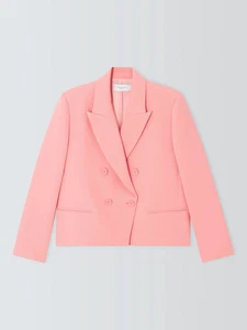 EQUIPMENT Ori Double Breasted Cropped Boxy Jacket Blazer Pink UK XS RRP £360 - Picture 1 of 4