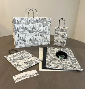 WINTER TOILE Gift Bag Bundle with Tissue Paper, Gift Tags, Raffia Ribbon - Bild 1 von 8