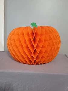 Vintage Beistle Pumpkin Honeycomb 15” Halloween Decor Tissue 1985 - Picture 1 of 12