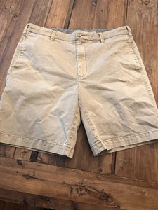 Orvis Men’s Size 36 Beige Khaki Chino Shorts Hiking Flat Front Golf - Picture 1 of 15