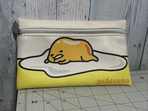 Ipsy Gudetama Sanrio Lazy Egg Makeup Cosmetics Pencil Pouch 7" Zip Bag Zipper - Picture 1 of 10