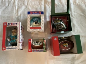 VTG Set Of 5 Christmas Ornaments NFL Sports Jacksonville JAGUARS - Picture 1 of 15