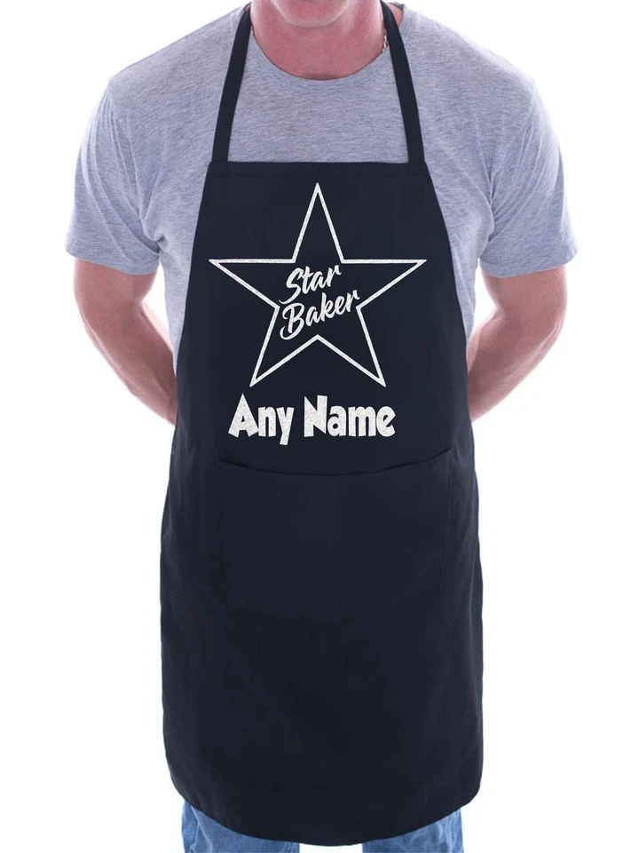 PRINTSHOP2000 Star Baker Apron Any Name Here Birthday Gift Adult Funny Personalised BBQ
