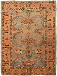 Alfombra oriental tradicional antigua rara 5x7 alfombra Ziegler 135cmx198cm azul C.1880 - Imagen 1 de 8