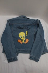 Denim Looney Toons Tweety bird Jean Jacket Girls size 6/6X NEW - Picture 1 of 3
