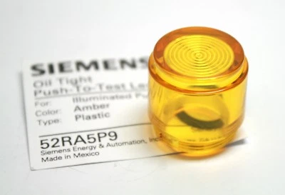 52RA5P9 Siemens Furnas Electric Push-To-Test Lens Amber Series F Push Pilot - Image 1 of 2