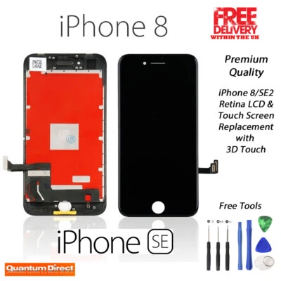 iPhone 8/SE2 2020 Retina LCD Digitiser Touch Screen Replacement Grade AAA BLACK - Image 1 of 4